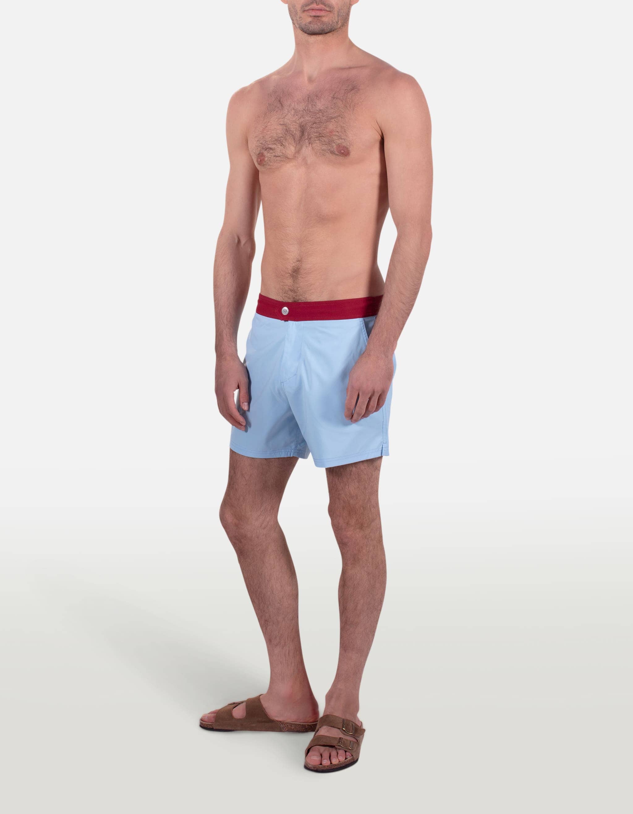 Ben - 01. Blue Light & Bordeau Swim Shorts - Ben MACKEENE 