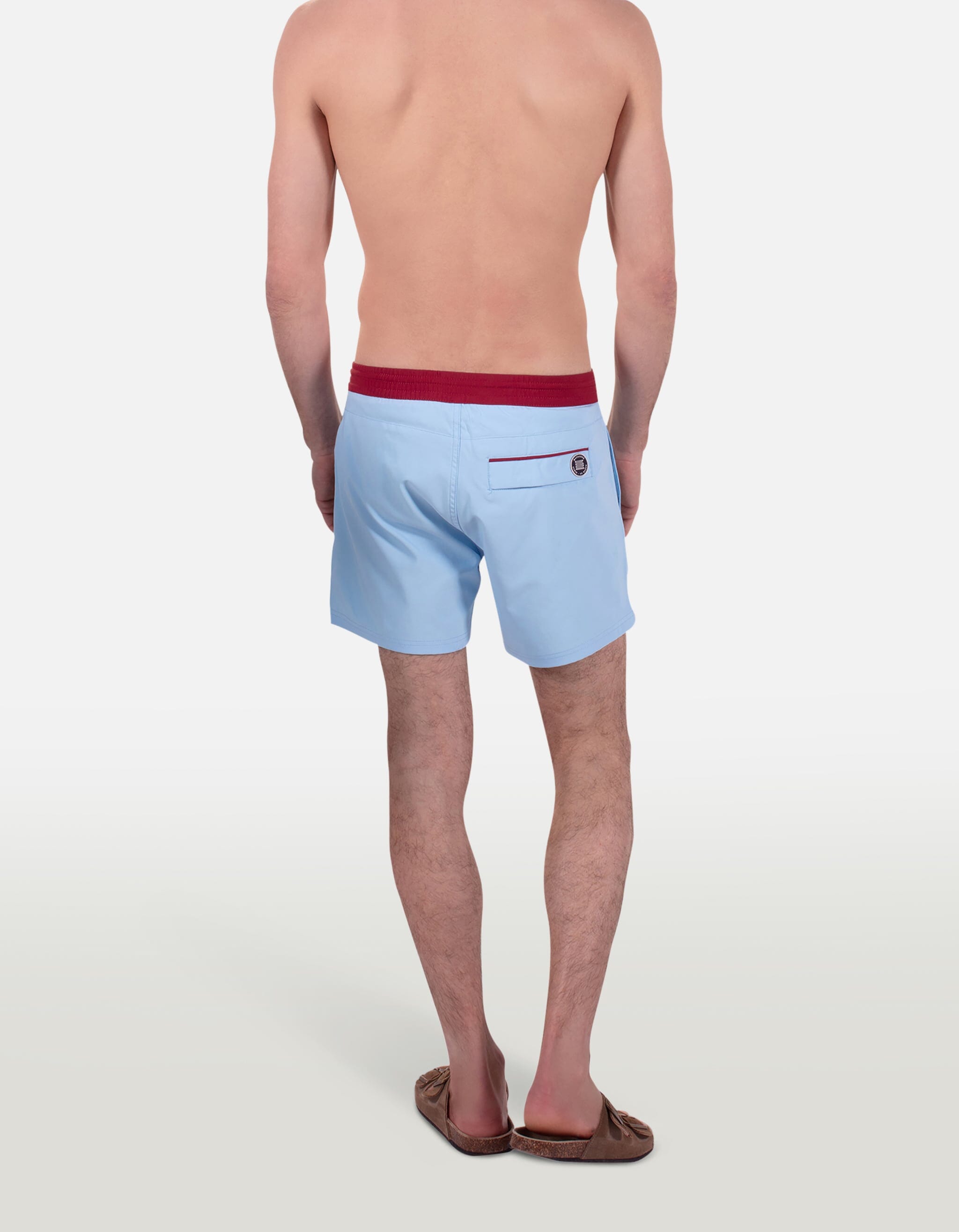 Ben - 01. Blue Light & Bordeau Swim Shorts - Ben MACKEENE 