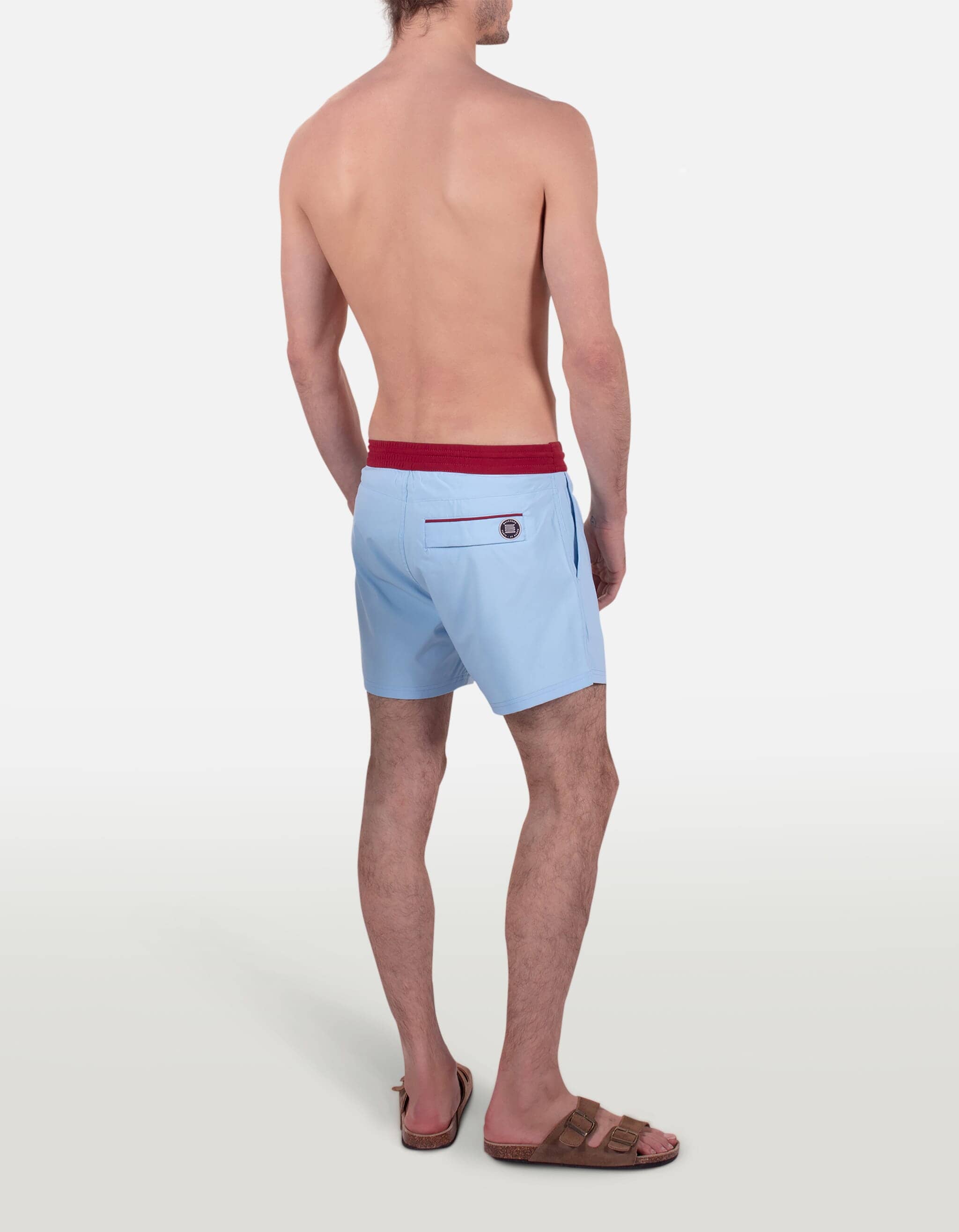Ben - 01. Blue Light & Bordeau Ben - 01. Blue Light & Bordeau Swim Shorts - Ben MACKEENE