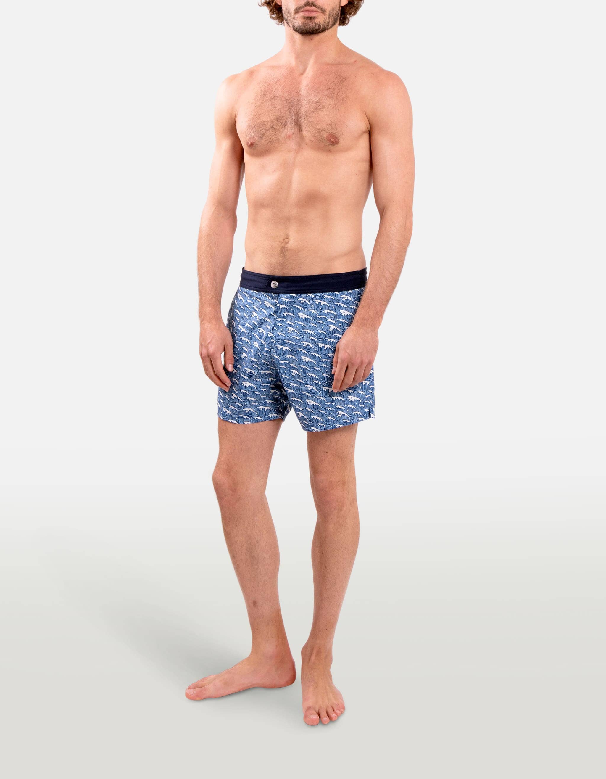 Ben - P21. Blue Waves Ben - P21. Blue Waves Swim Shorts - Ben MACKEENE
