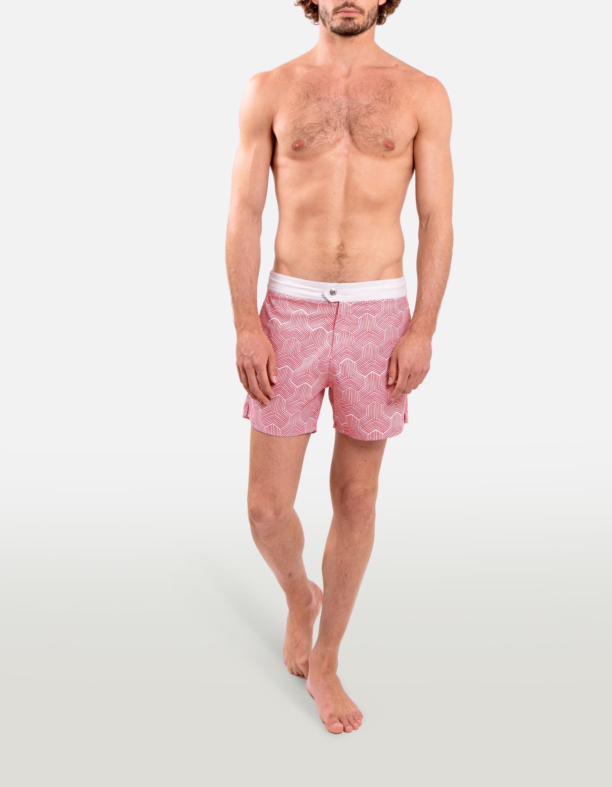 Ben - P28. Red Koniwa Swim Shorts - Ben MACKEENE 