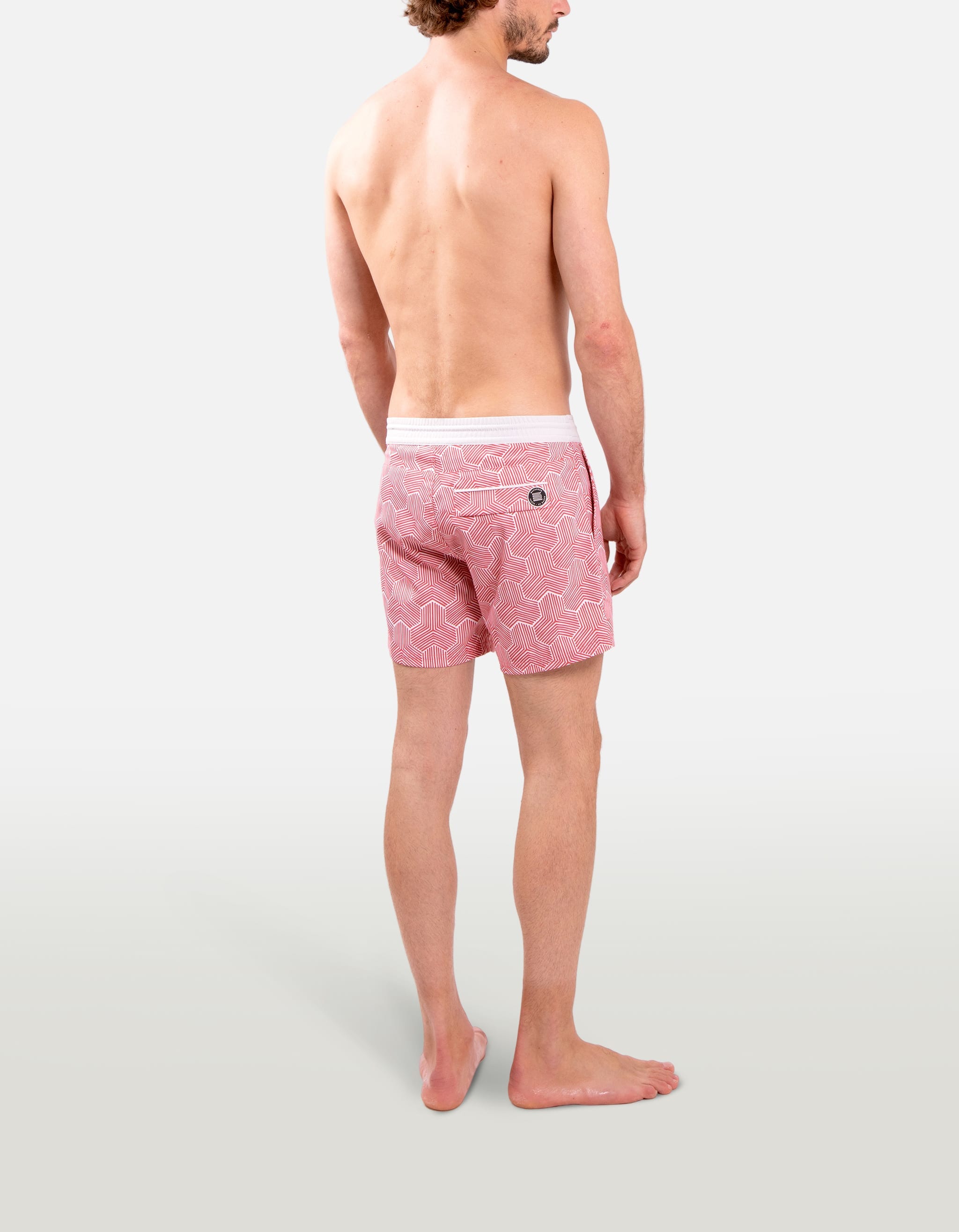 Ben - P28. Red Koniwa Swim Shorts - Ben MACKEENE 