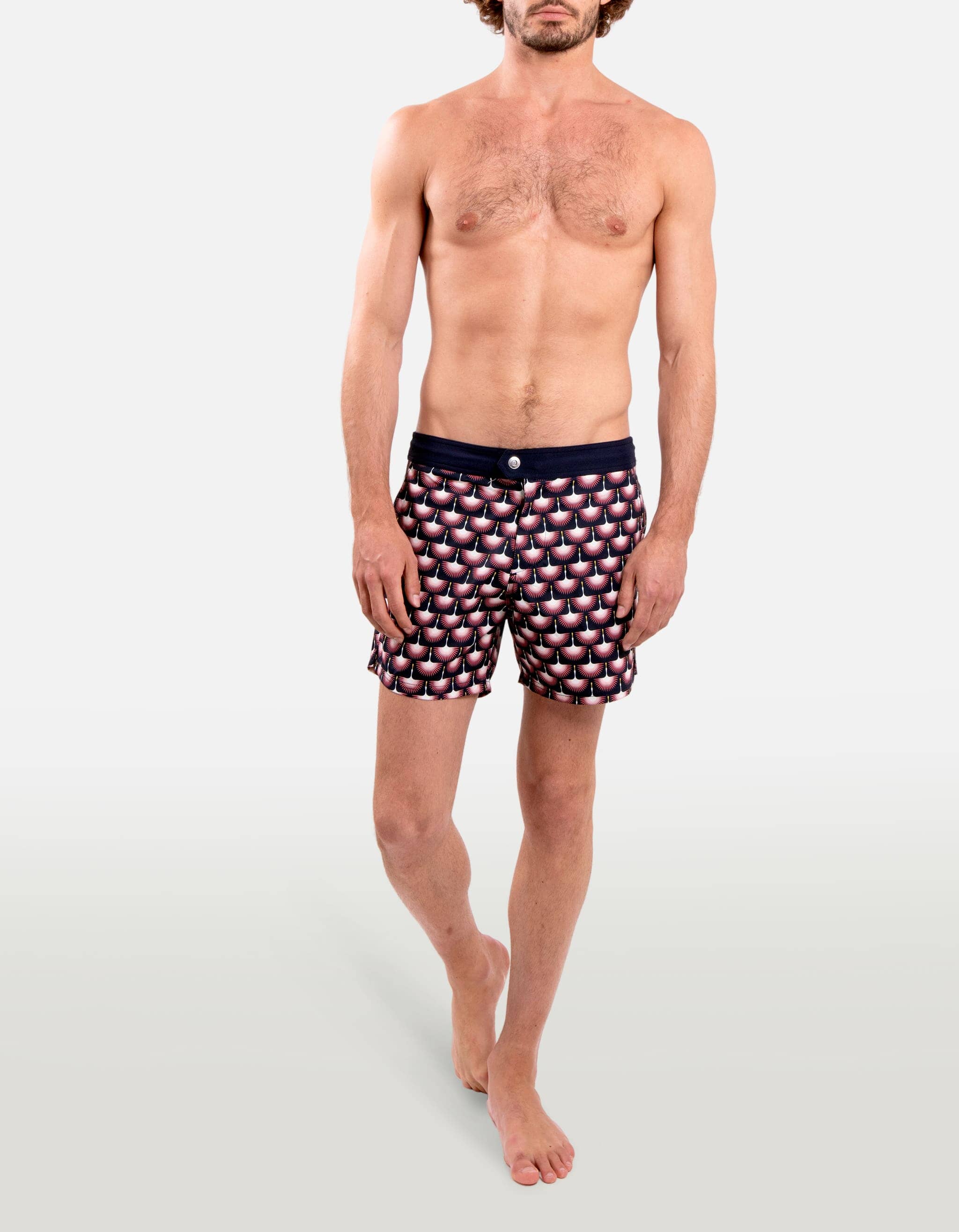 Ben - P30. Navy Hewed Swim Shorts - Ben MACKEENE 