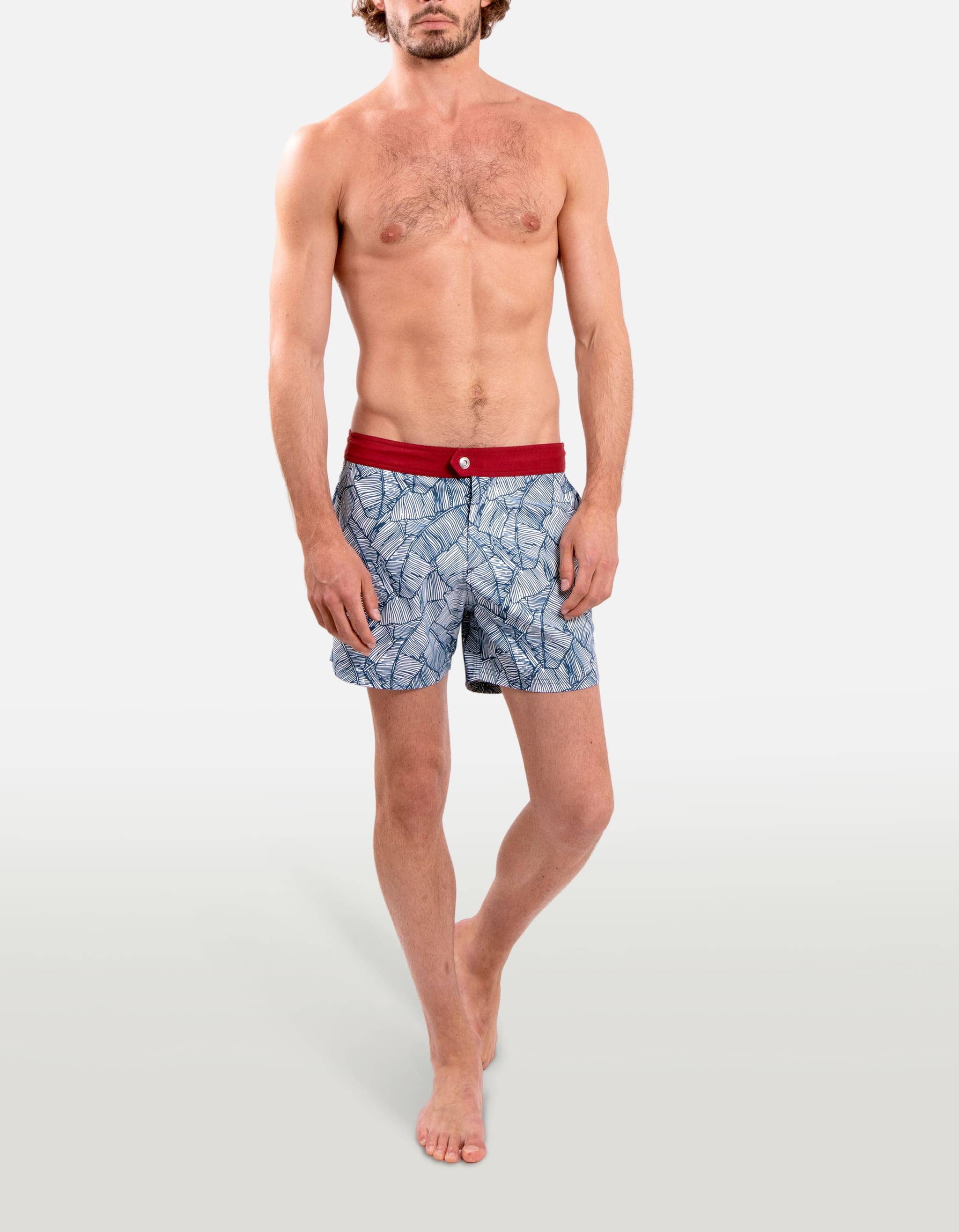 Ben - P36. Arty Blue Leaves Ben - P36. Arty Blue Leaves Swim Shorts - Ben MACKEENE