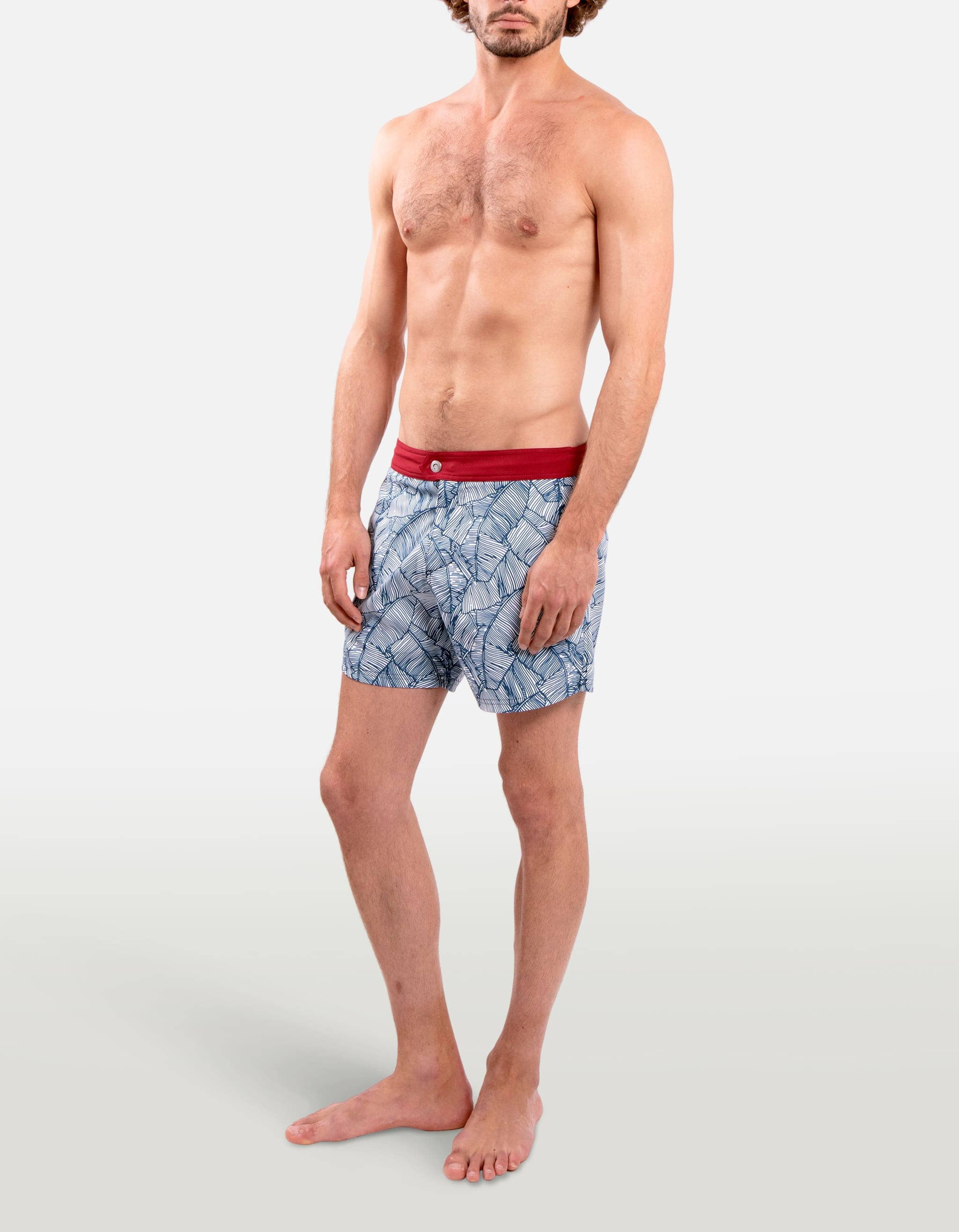 Ben - P36. Arty Blue Leaves Ben - P36. Arty Blue Leaves Swim Shorts - Ben MACKEENE
