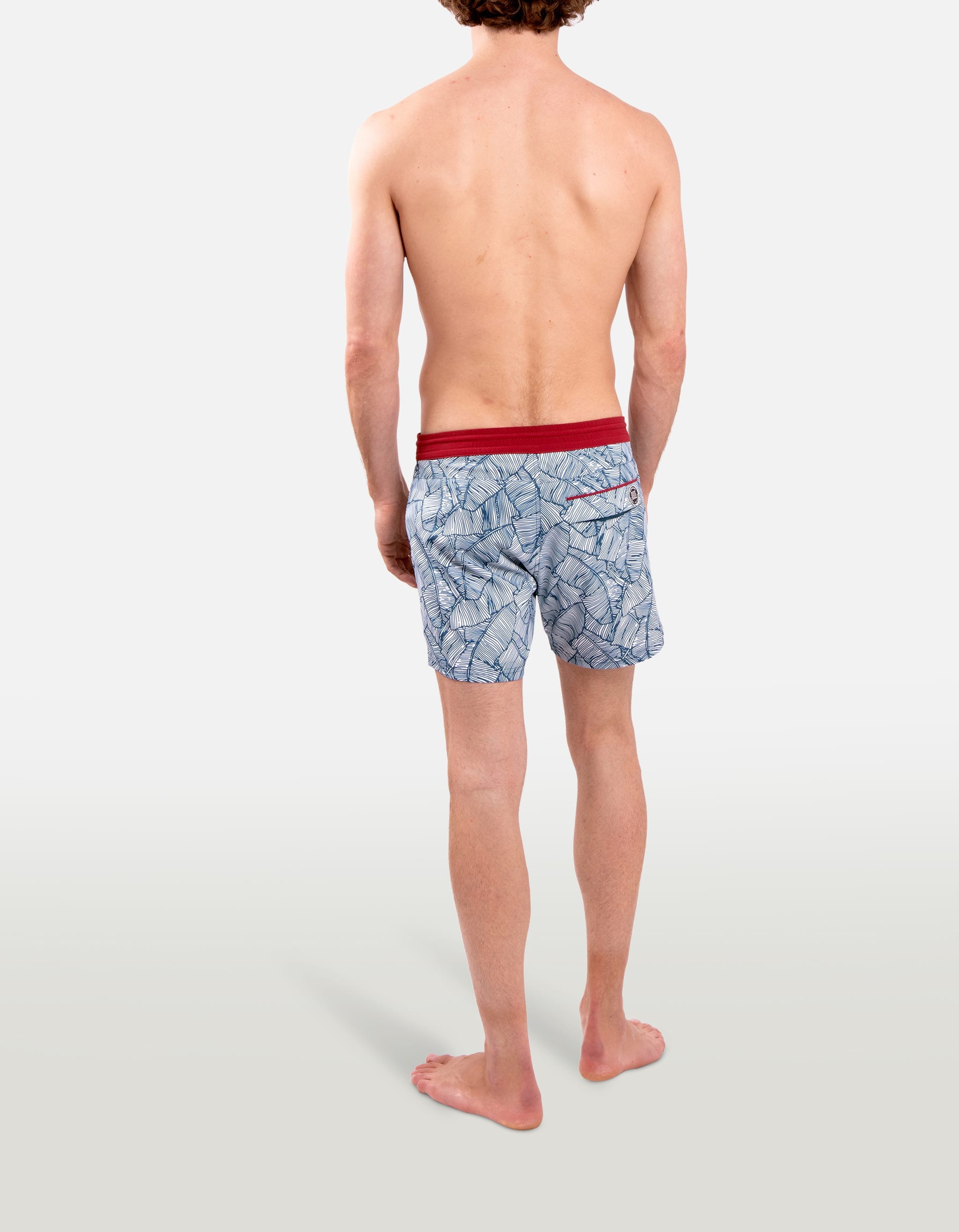 Ben - P36. Arty Blue Leaves Swim Shorts - Ben MACKEENE 