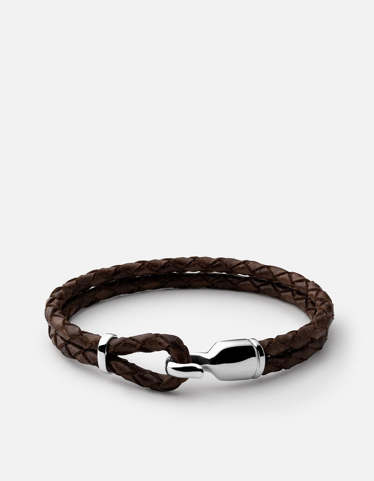 Bracelet - Single Trice w/sleeve, Sterling Silver, Pol, Brown Single Trice w/sleeve - Brown Bracelet - Miansai MACKEENE