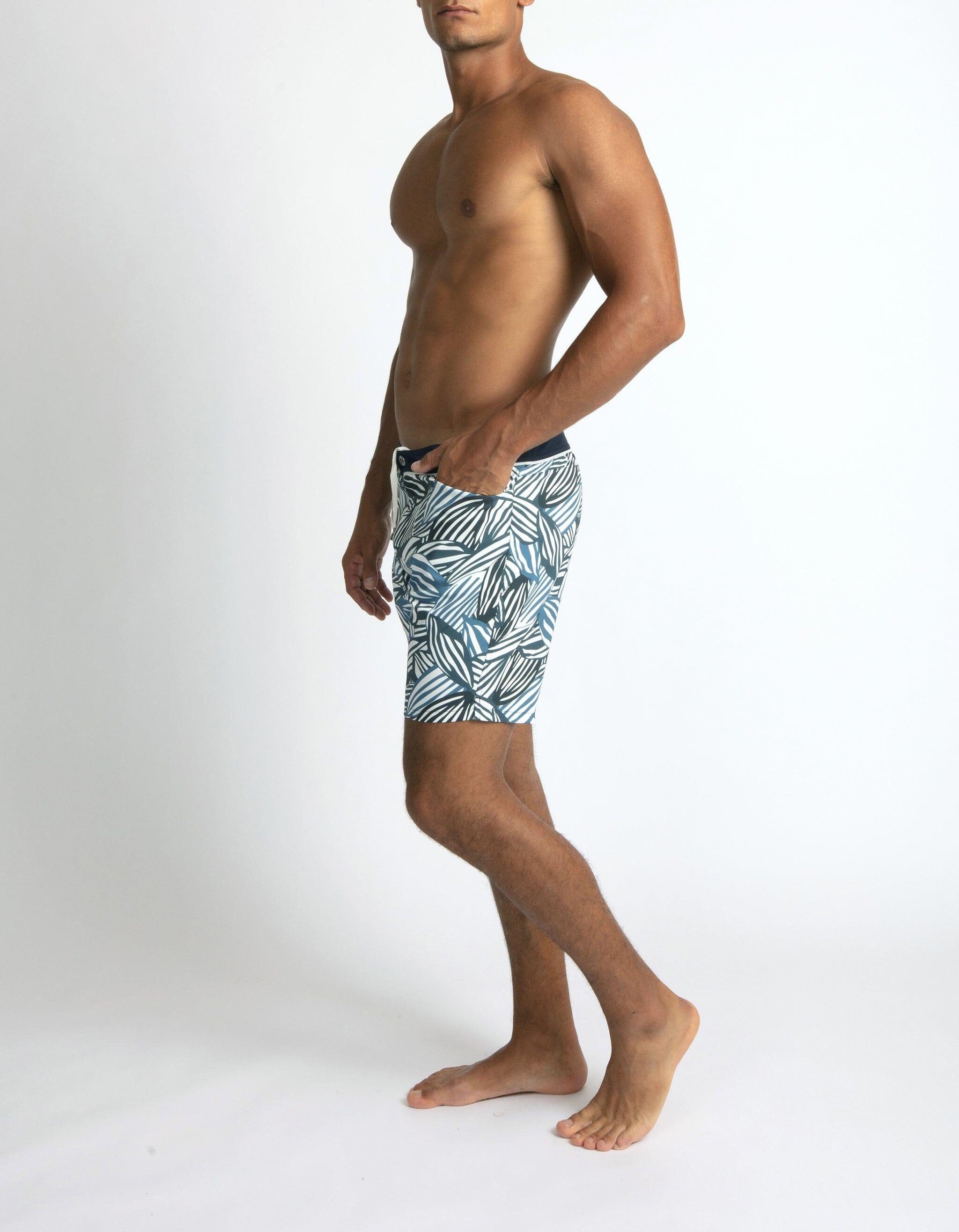 Barth4 - P05. Petrol Feve & Navy Barth4 - P05. Petrol Feve & Navy Swim Shorts - Barth4 MACKEENE
