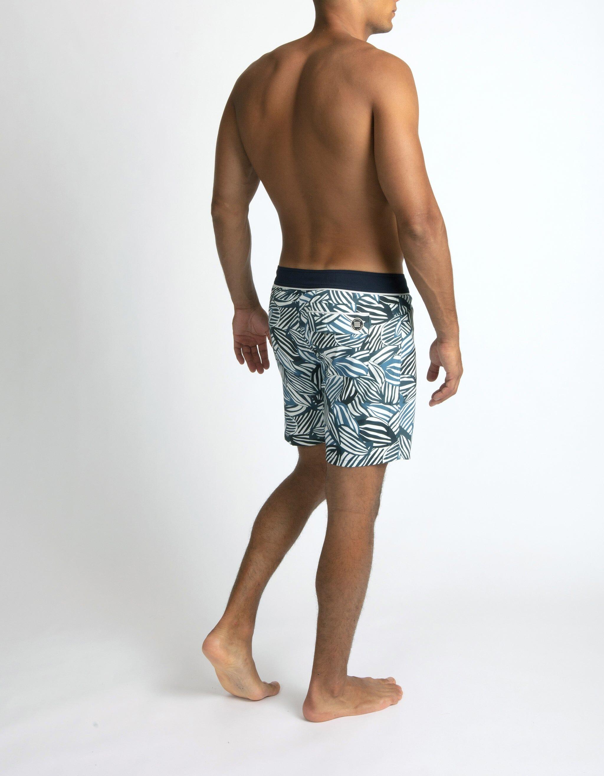 Barth4 - P05. Petrol Feve & Navy Barth4 - P05. Petrol Feve & Navy Swim Shorts - Barth4 MACKEENE