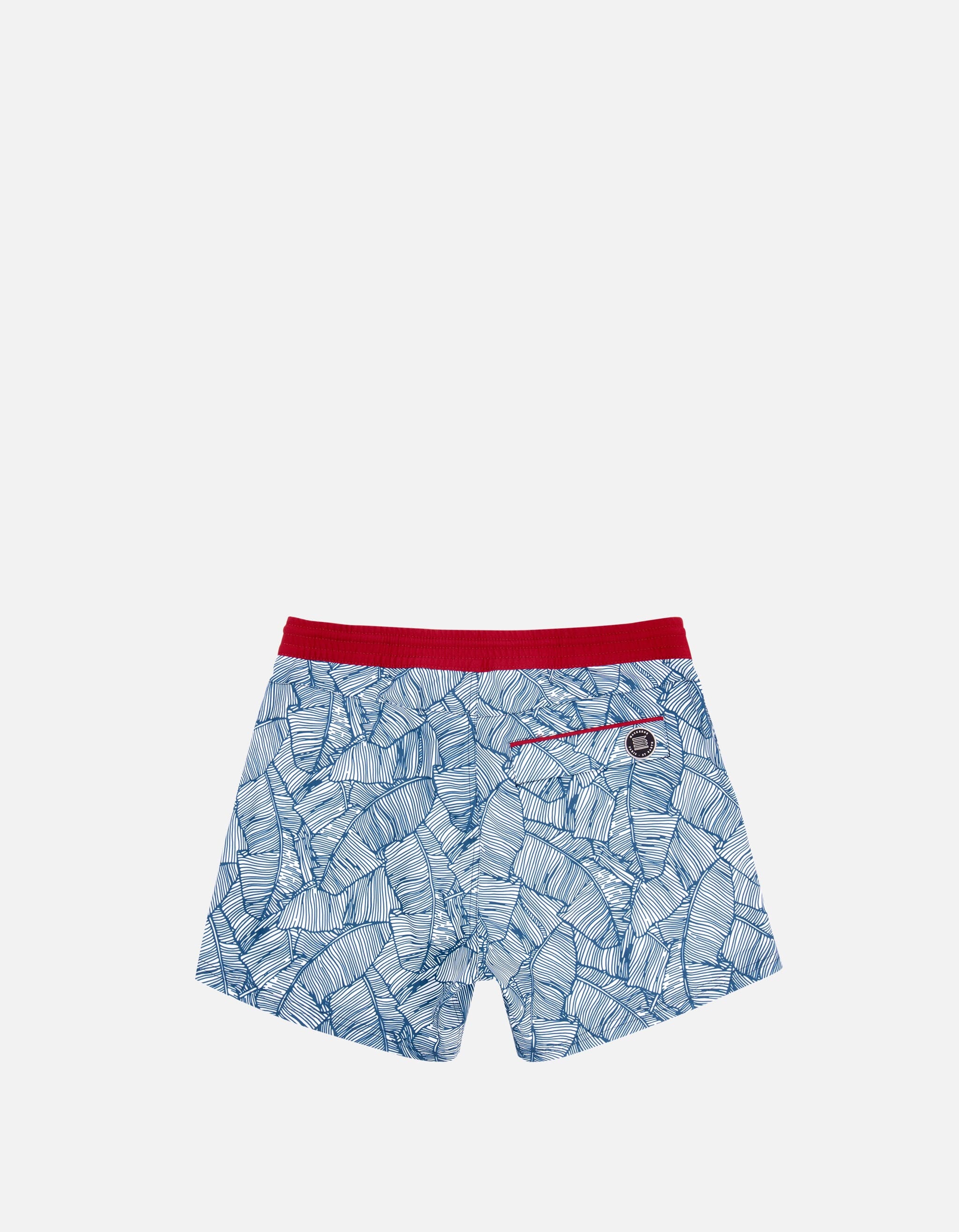 Ben - P36. Arty Blue Leaves Swim Shorts - Ben MACKEENE 