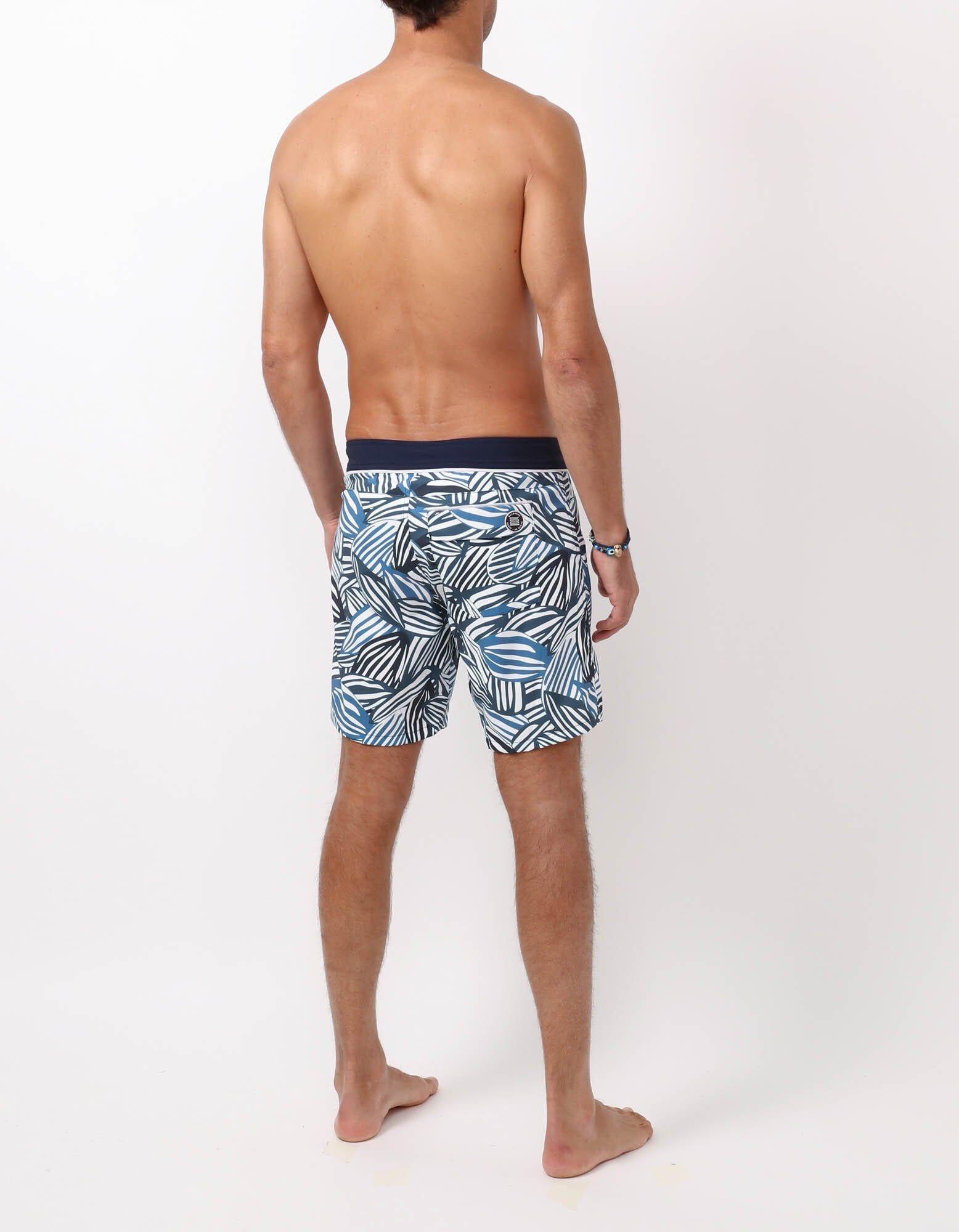 Barth4 - P05. Petrol Feve & Navy Barth4 - P05. Petrol Feve & Navy Swim Shorts - Barth4 MACKEENE