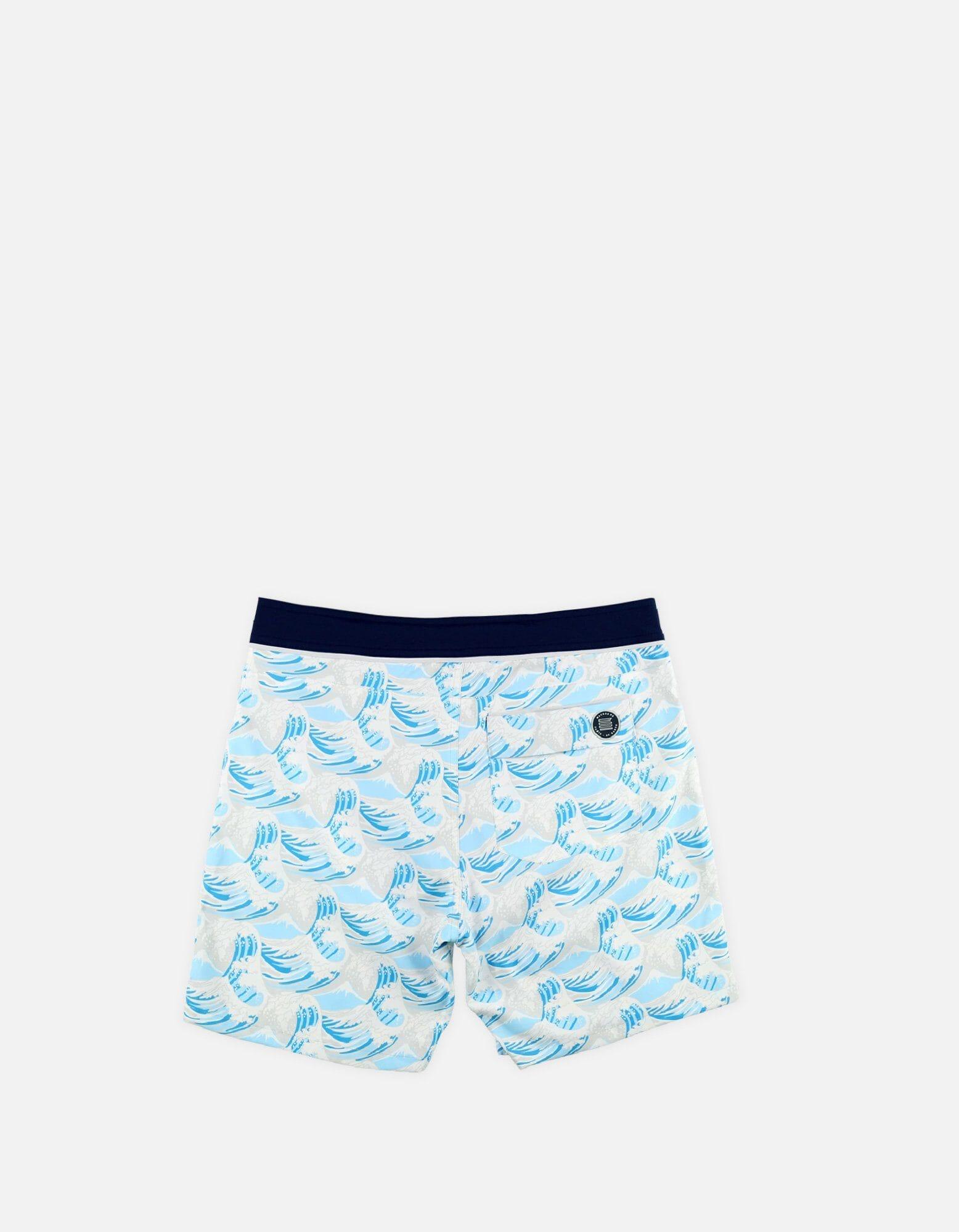 Barth4 - P08. Hokusai Turquoise & Navy Barth4 - P08. Hokusai Turquoise & Navy Swim Shorts - Barth4 MACKEENE