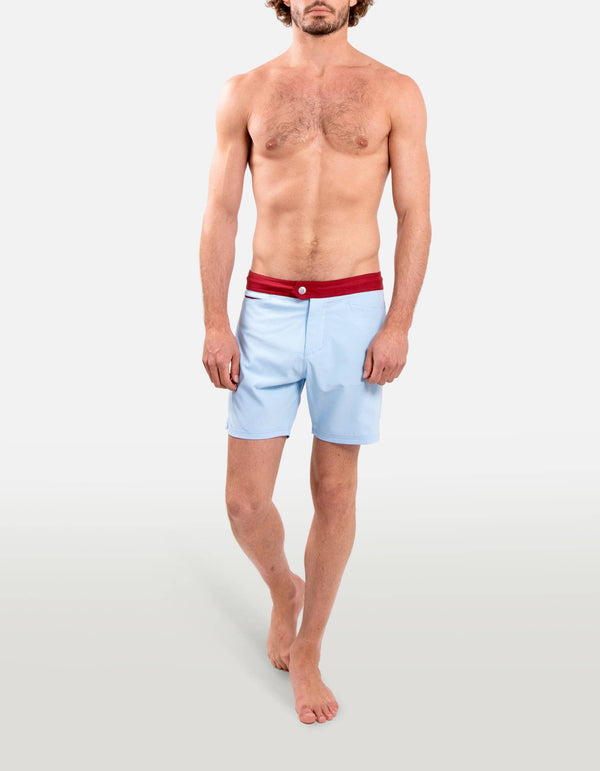 Barth5 - 01. Blue Light & Bordeau Swim Shorts - Barth5 MACKEENE 