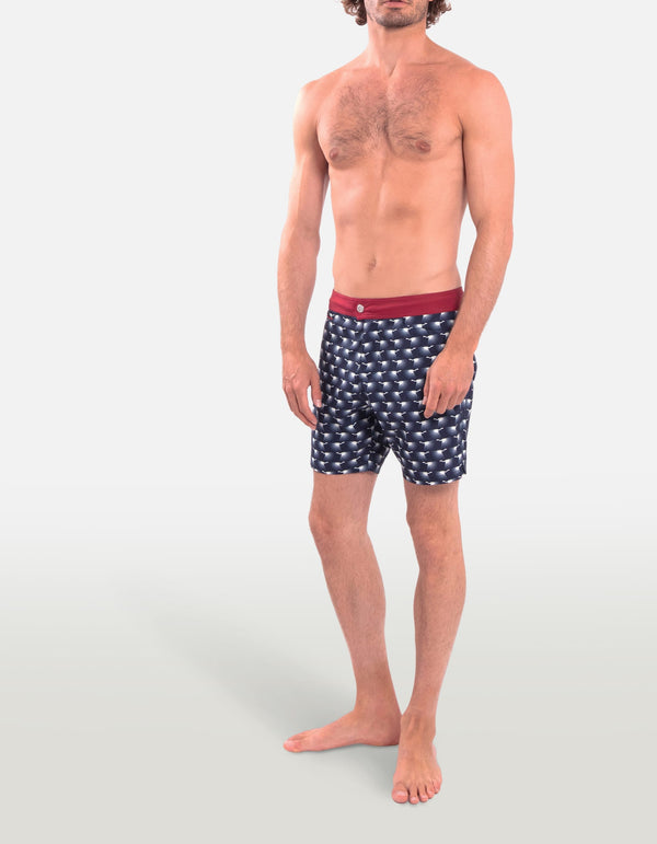 Barth5 - P29. Navy Heron Swim Shorts - Barth5 MACKEENE 