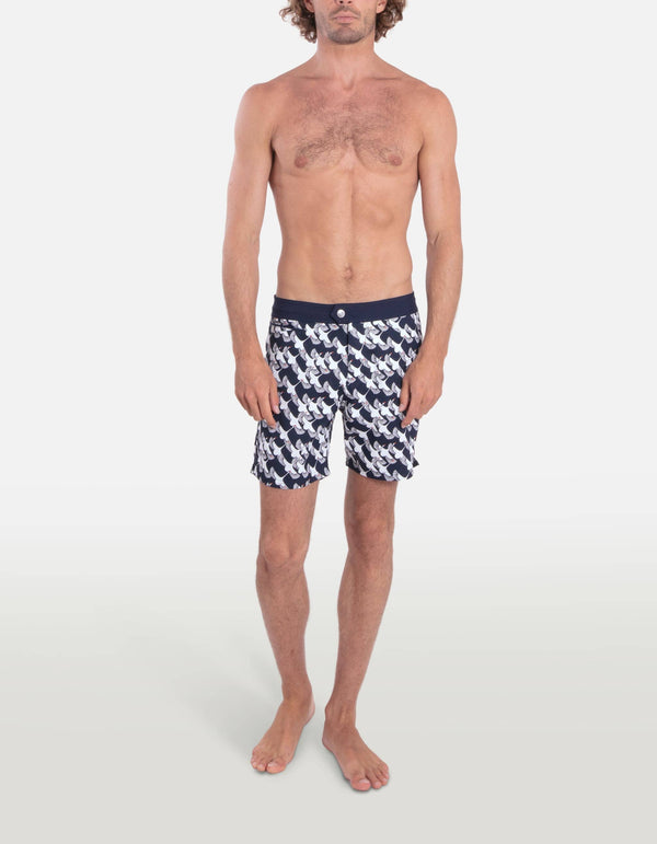 Barth5 - P35. Navy Konotori Swim Shorts - Barth5 MACKEENE 
