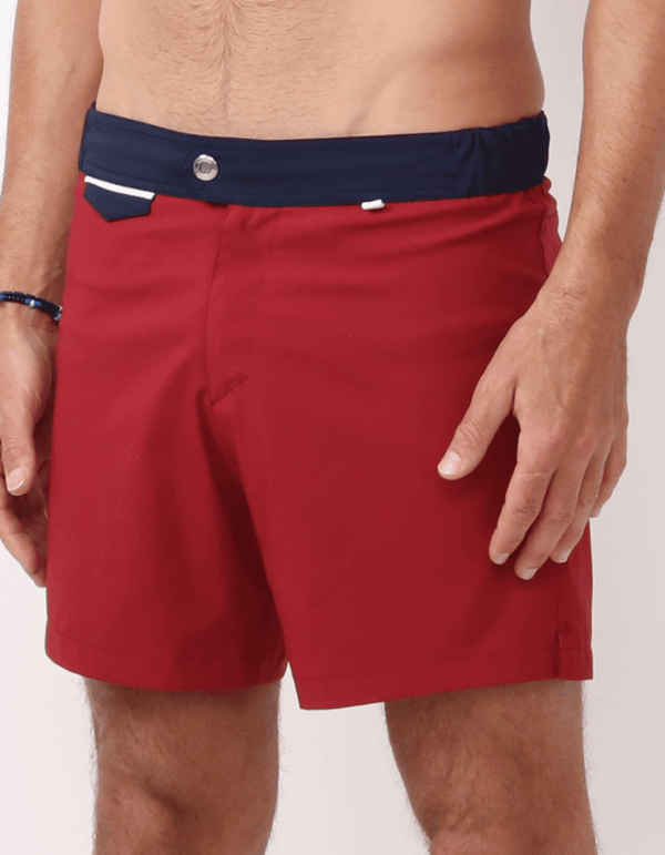 Gize - 01. Bordo & Navy Swim Shorts - Gize MACKEENE 