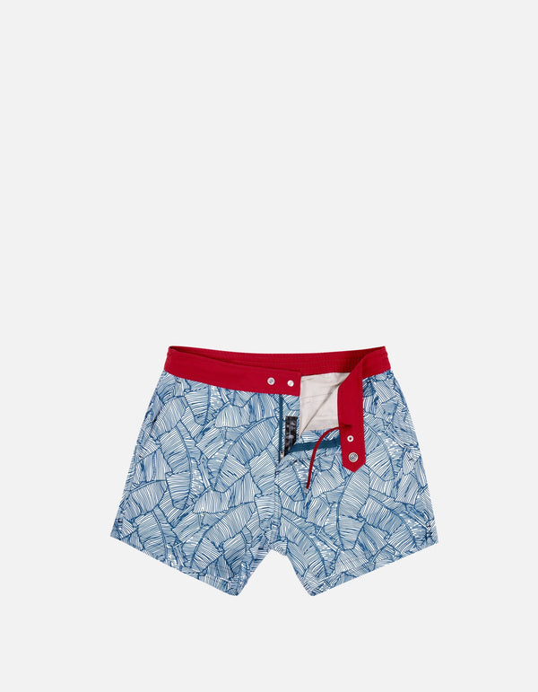 Ben - P36. Arty Blue Leaves Swim Shorts - Ben MACKEENE 