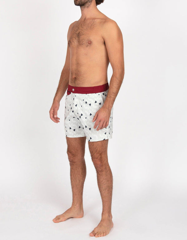 Gize - P14. Fish Grey & Bordo Swim Shorts - Gize MACKEENE 