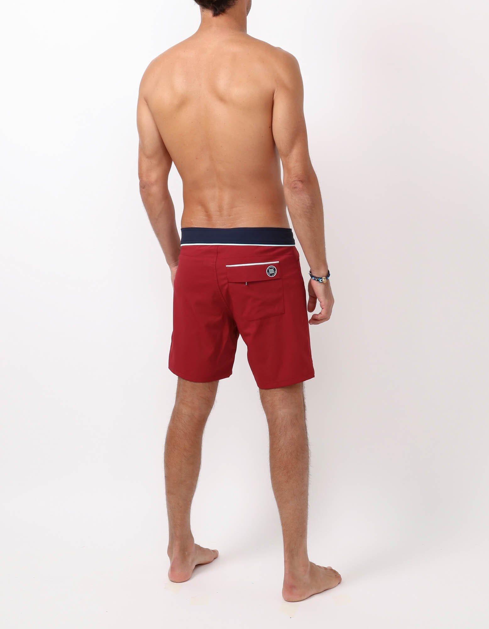 Barth4 - 01. Bordo & Navy Swim Shorts - Barth4 MACKEENE 