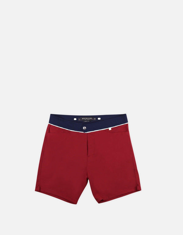 Barth4 - 01. Bordo & Navy Swim Shorts - Barth4 MACKEENE 