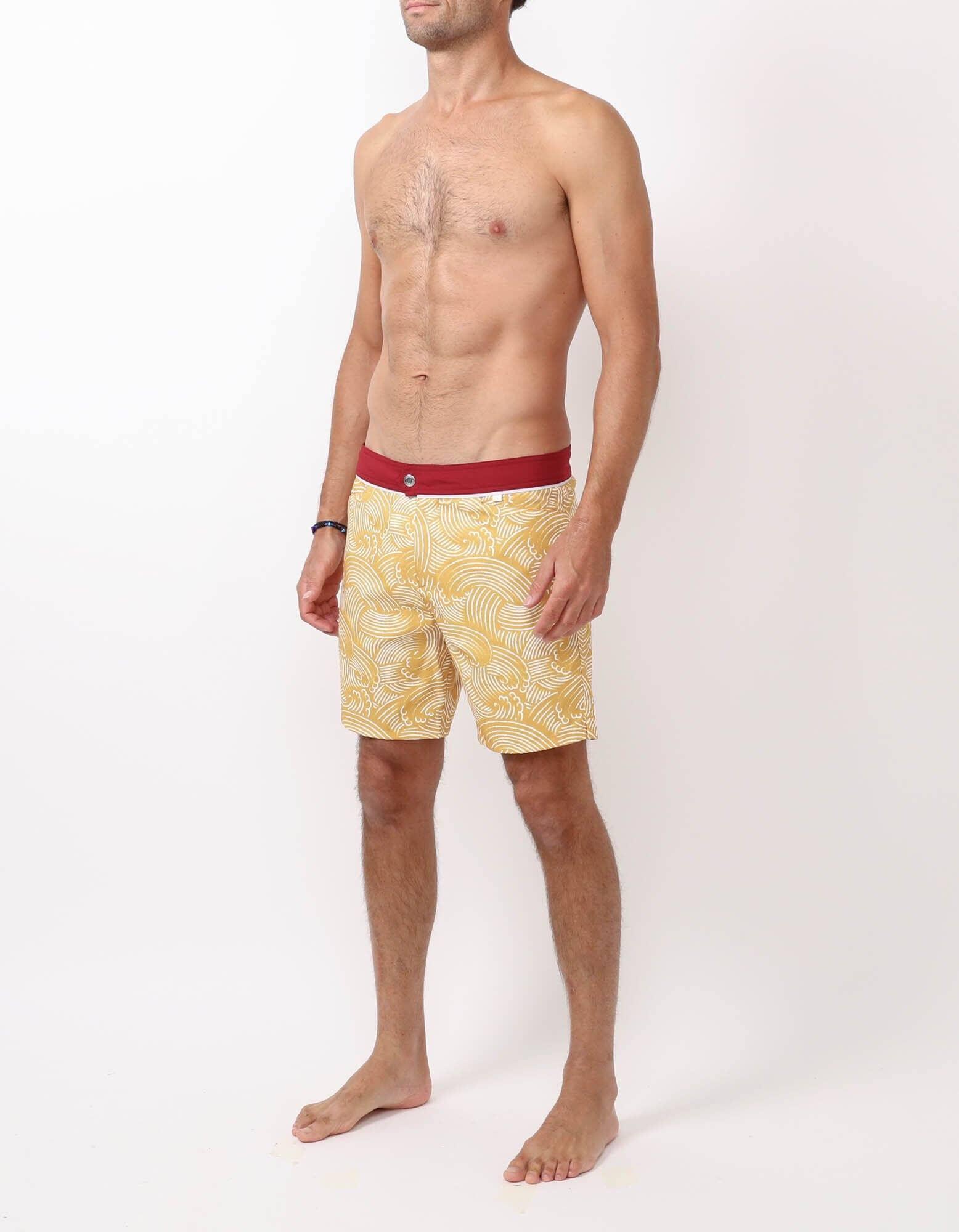 Barth4 - P11. Windy Mustard & Bordo Swim Shorts - Barth4 MACKEENE 