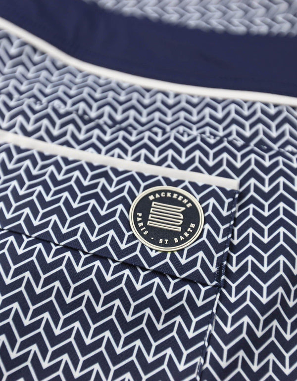 Barth4 - P16. Chevron Navy & Navy Swim Shorts - Barth4 MACKEENE 