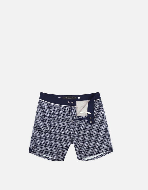 Barth4 - P16. Chevron Navy & Navy Swim Shorts - Barth4 MACKEENE 